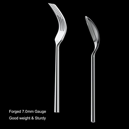Potter 40 Piece Forged Silverware Set Stainless Steel Flatware Set Cutlery Set (Silver / 40 pieces for 8)