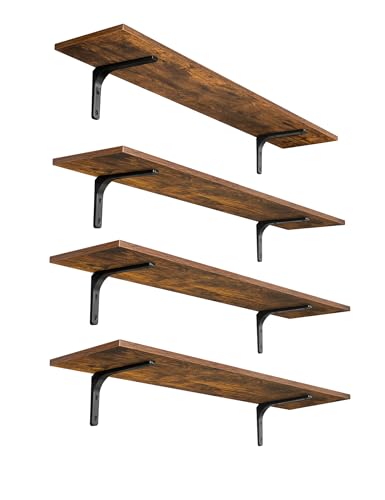 Long Wall Shelves (Rustic Brown / 39.4 Inch)