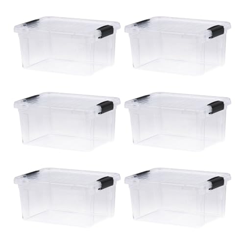 6.6 Quart Clear Plastic Storage Boxes with Lids (6.6 Quarts)