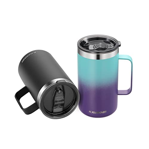 2 Pack 20 oz Insulated Coffee Mugs (B2.Purple+Black / 20 ounces (2 pack))
