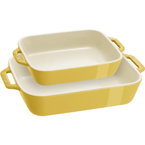Ceramic Rectangular Baking Dish Set (2-pc / Baking Dish Set / Citron)