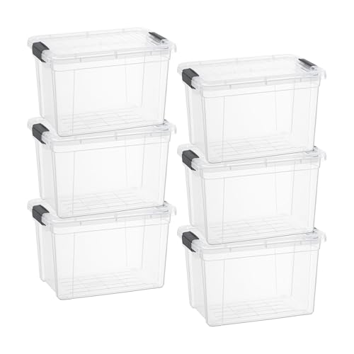 4.75 Quart Clear Plastic Storage Boxes with Lids (4.75 Quarts)