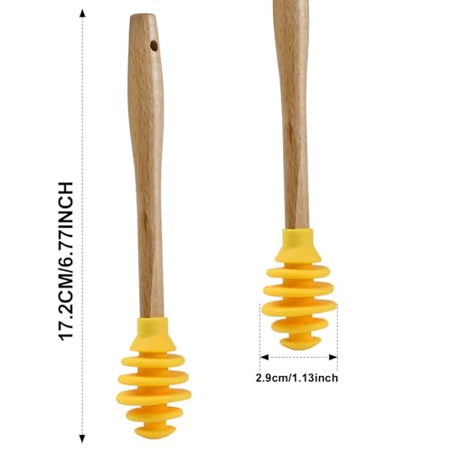 3 Pack Silicone Honey Dipper Sticks (Yellow)
