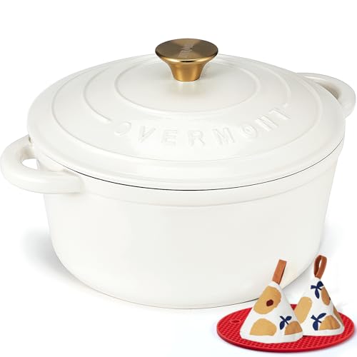 Enameled Cast Iron Dutch Oven (5.5 Quart / Pearl White)