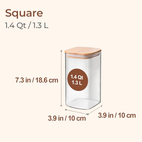 Glass Storage Containers with Lids 1.4 Qt (3 Count)