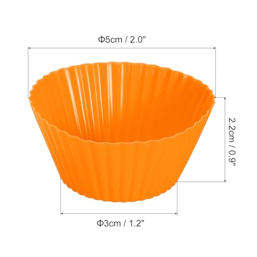 18Pcs Silicone Cupcake Liners (Orange / 2")