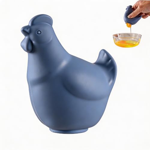 Silicone Hen Shaped Egg Yolk Separator (Blue)