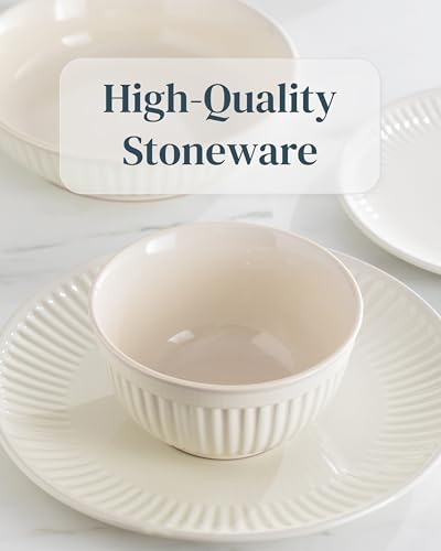 12 Piece Stoneware Dinnerware Set for 4 (Hygge / Beige / Set for 4 (12pcs))