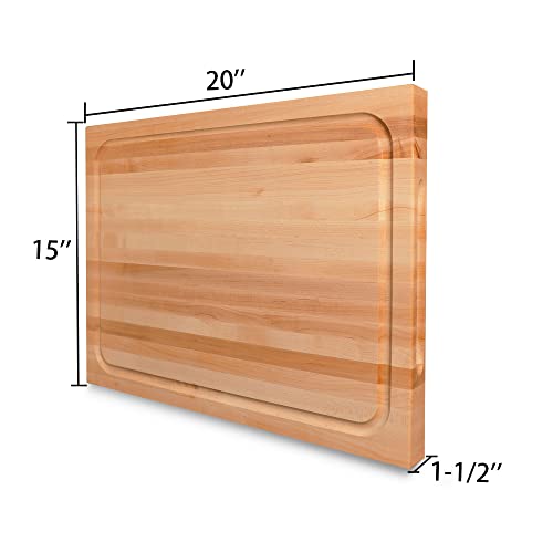 Wood Cutting Board for Kitchen (Hard Maple(1-1/2" Thick))