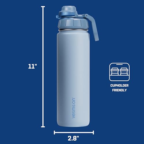 Vessence 24 Oz Stainless Steel Tea Infuser Bottle for Loose Leaf Tea (Santorini Blue / 24 Oz)