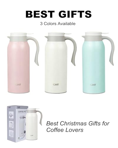 51 Oz Stainless Steel Thermal Coffee Carafe (White / 50.7 Ounces)
