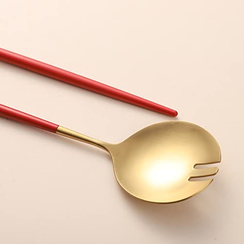 Salad Servers (Red/Gold)