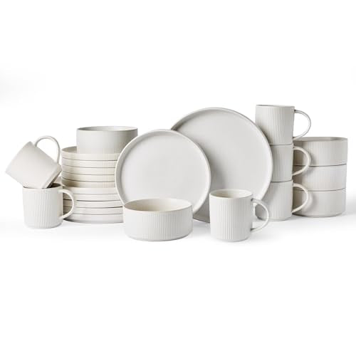 Star Dinnerware Sets with Mugs (Matte White)