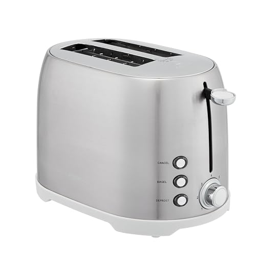 2 Slice Cool Touch Stainless Steel Toaster with 7 Browning Settings (Brushed Silver / 2 Slice / Toaster)