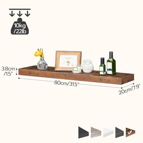 Floating Shelves for Wall (Rustic Brown / 31.5 Inches)
