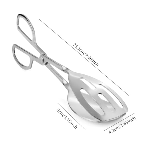 2 PACK Salad Tongs for Serving (Silver)
