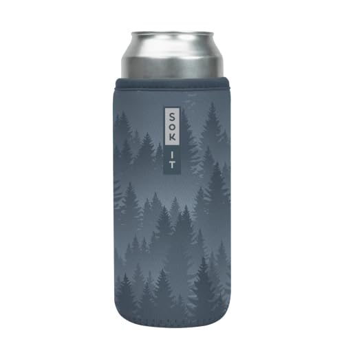 CanSok Sleeve for Beer & Soda Insulated Neoprene Cover (Foggy Woods / 25oz Can Sleeve)