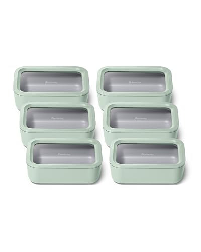 6 Piece Glass Food Storage Set with Lids (Mist / 6.6 Cup Food Storage (6x))