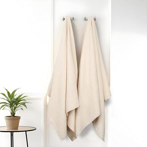 Playa Zero Twist Cotton Medium Weight Bath Sheets (2 Piece Bath Sheet / Ivory)