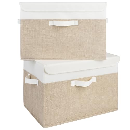 Memory Keepsake Storage Box (White/Khaki / Extra Large-2 Pack)
