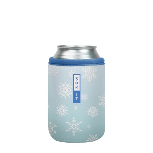 CanSok Sleeve for Beer & Soda Insulated Neoprene Cover (Let It Snow / 12oz Can Sleeve)