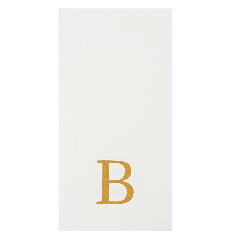 Paper Rectangle Gold Letter B Linen (Gold / 2000 Count / B)