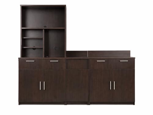 Upper Hutch Cabinet with 2 (90" W – 2 Doors + Trash + Hutch)
