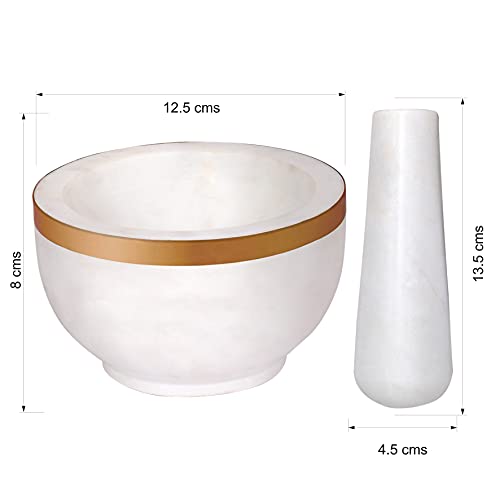 Mortar and Pestle (Marble with Brass Top)