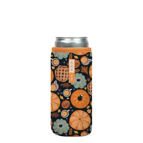 CanSok Sleeve for Beer & Soda Insulated Neoprene Cover (Give Thanks / 12oz Slim Can Sleeve)