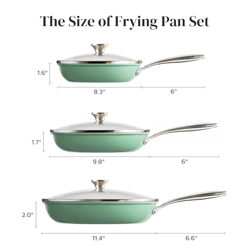 Nonstick 6 Piece Fry Pan Set (Green)