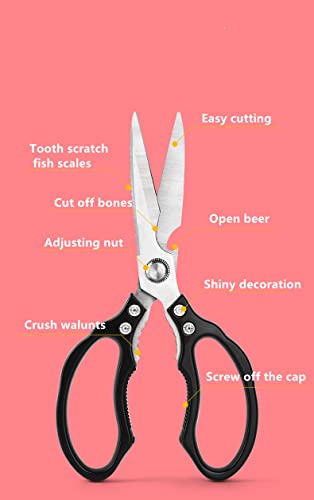 Heavy Duty Sharp Kitchen Scissors (Black)