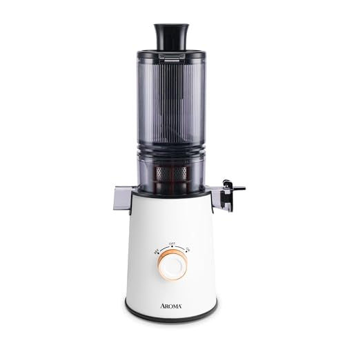 Cold Press Juice Machine Slow Masticating Fruit and Vegetable Juicer for Home with Large 4 (White)