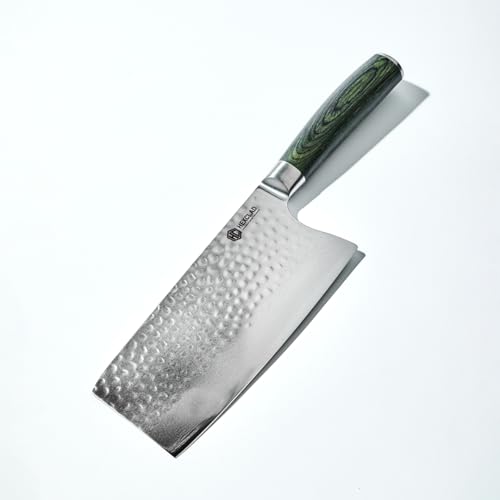 7" Japanese Damascus Stainless Steel Cleaver Knife