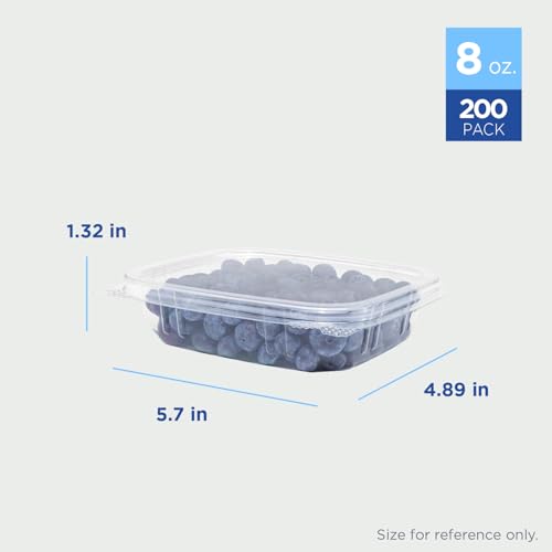 8oz 200 ct Small Clamshell Containers with Lids (200 Count)