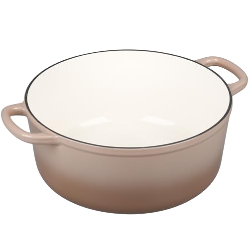 Enameled Cast Iron Dutch Oven Pot With Lid (Mocha / 5.5QT)