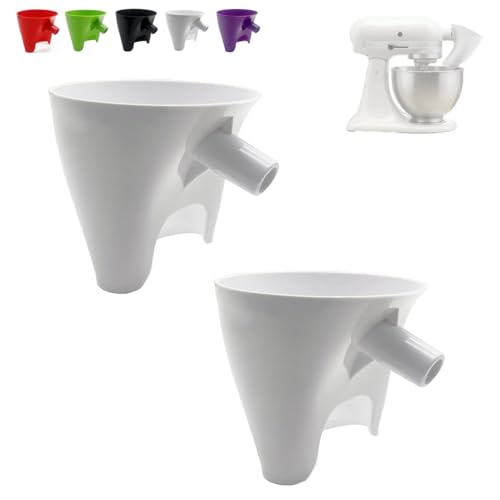 Flour Funnel for Kitchen Aid Mixer (White2pcs)