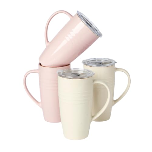 Jupiter Large Coffee Mug (Jupiter-Light Pink and Vanilla White / 4pcs)