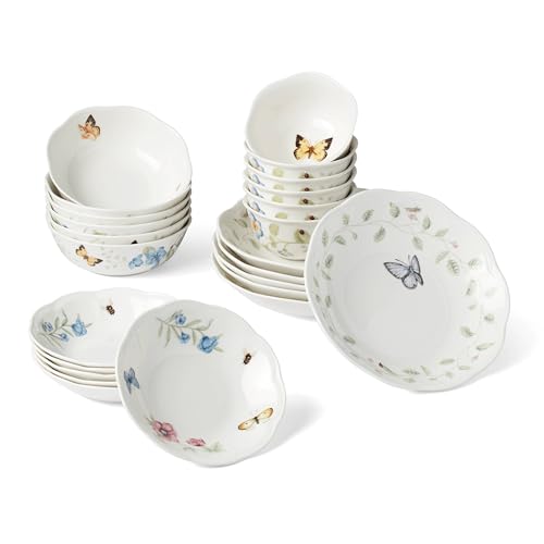 Butterfly Meadow Porcelain 24 (Butterfly Meadow 24-Piece Bowl Set)