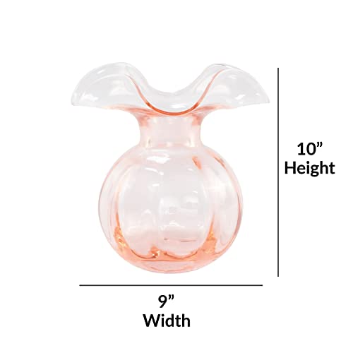 Hibiscus Glass Pink Medium Fluted Vase (Medium / Pink)