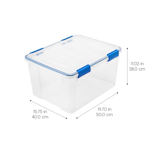 2 Pack 44 Qt Storage Bins with Gasket Lids (44 Qt. - 2 Pack)