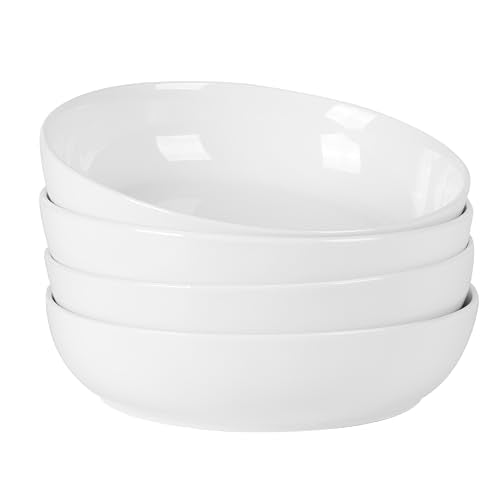 Zen Buffet 4 Piece 41oz Salad Bowls Porcelain Ceramic Chip and Scratch Resistant Pasta Bowl (4 Count)