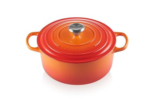 Enameled Cast Iron Round Dutch Oven (Flame / 5.5 Qt)