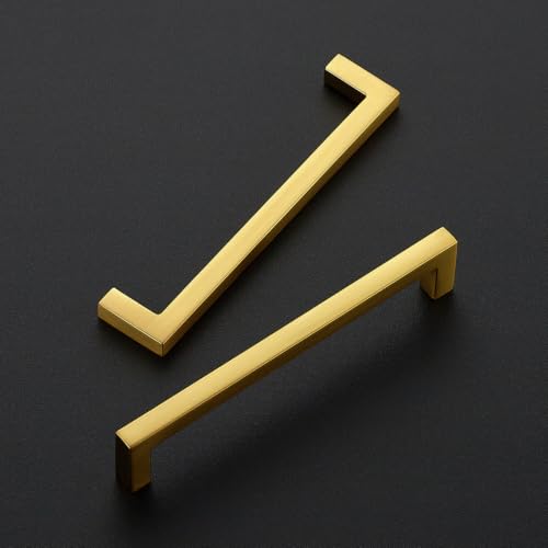 Gold Cabinet Handles Solid Cabinet Pulls (Gold / Flat Black 5" Hole Center)