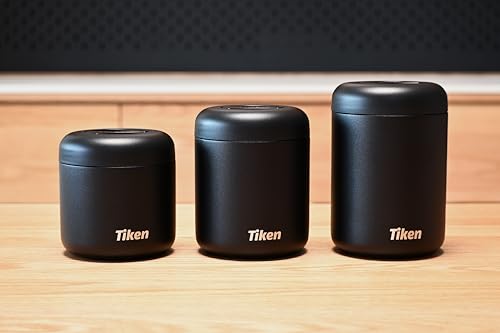 Airtight Coffee Canister Compact Size for Outdoors (480ml / Black)
