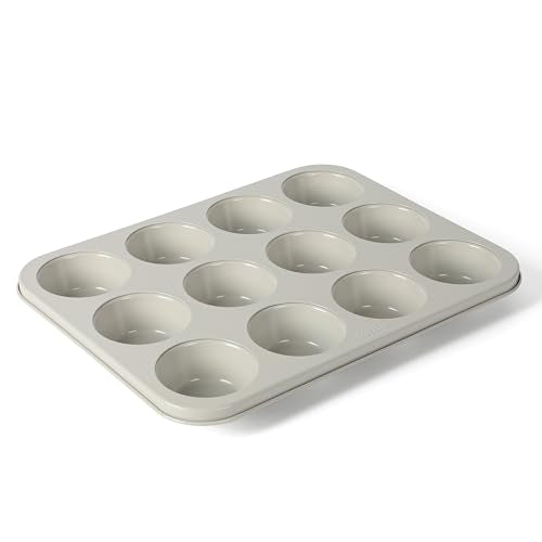 Gallen 12 Cup Nonstick Carbon Steel Muffin and Cupcake Pan (Cool Gray / 12 Cup Muffin Pan)