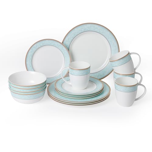 Fine Bone China Dinnerware Set (blue-green)