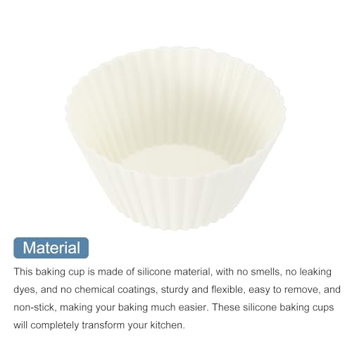 18Pcs Silicone Cupcake Liners (White / 2.8")