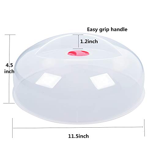 Large Microwave Cover for Food Easy Grip Microwave Splatter Cover Guard Lid with Steam Vent and BPA Free & 11.5 Inch (Red)