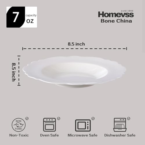 HomeVss New Bone China Dinnerware Set Embossed Winds (Emboss Winds / Service for 4 - 20pc Set)