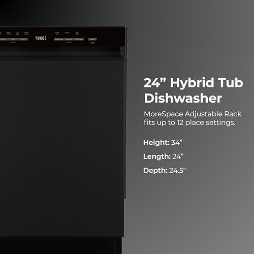 24" Hybrid Tub Dishwasher (Black)